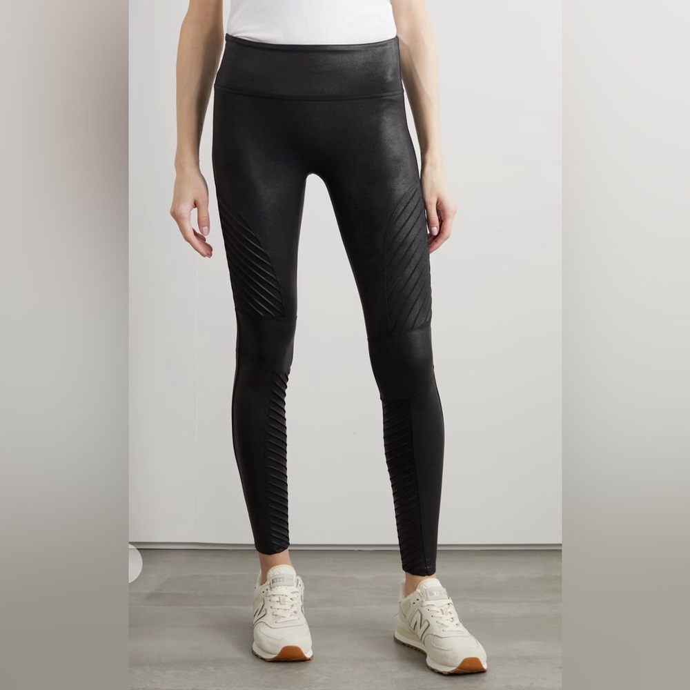 SPANX Moto Faux Leather Leggings-Black-Size Small-Never Worn